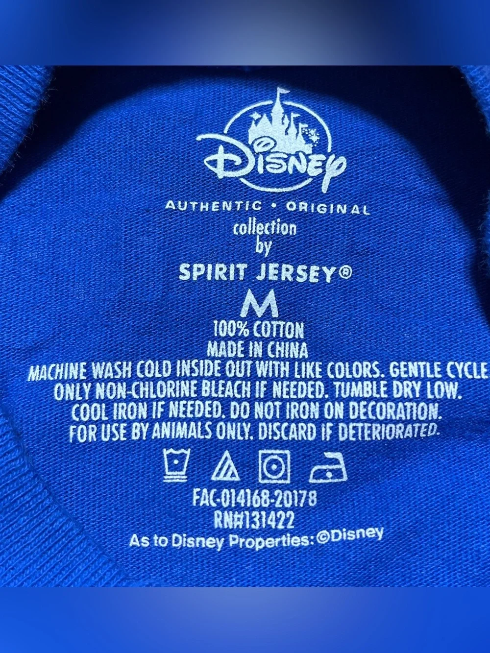 Disney Walt Disney World Dog‎ Spirit Jersey Mickey Wishes Come True Print Size M